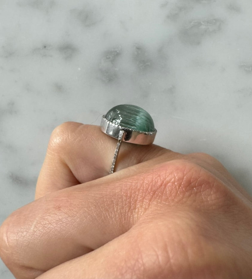 Cat's Eye Green Tourmaline Ring