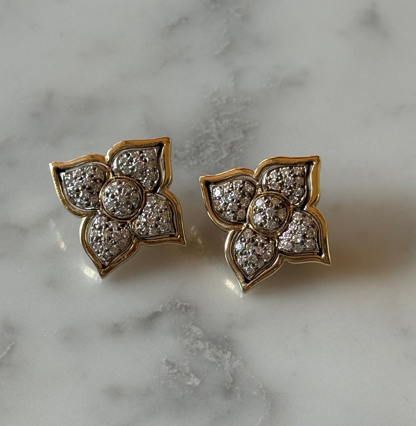 Diamond Flower Earrings