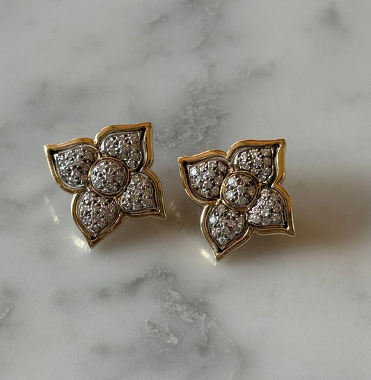 Diamond Flower Earrings