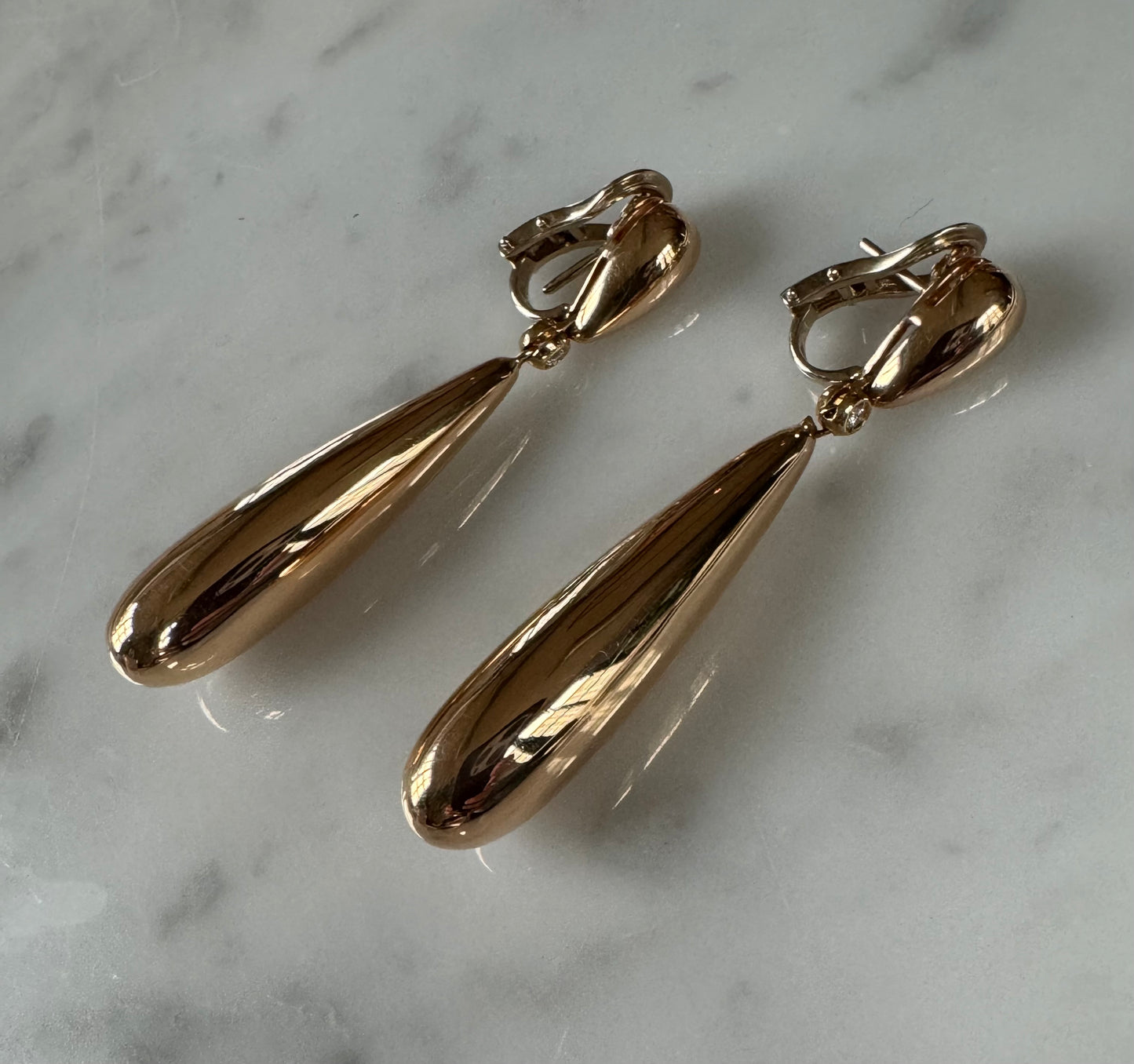 Rose Gold & Diamond Drop Earrings