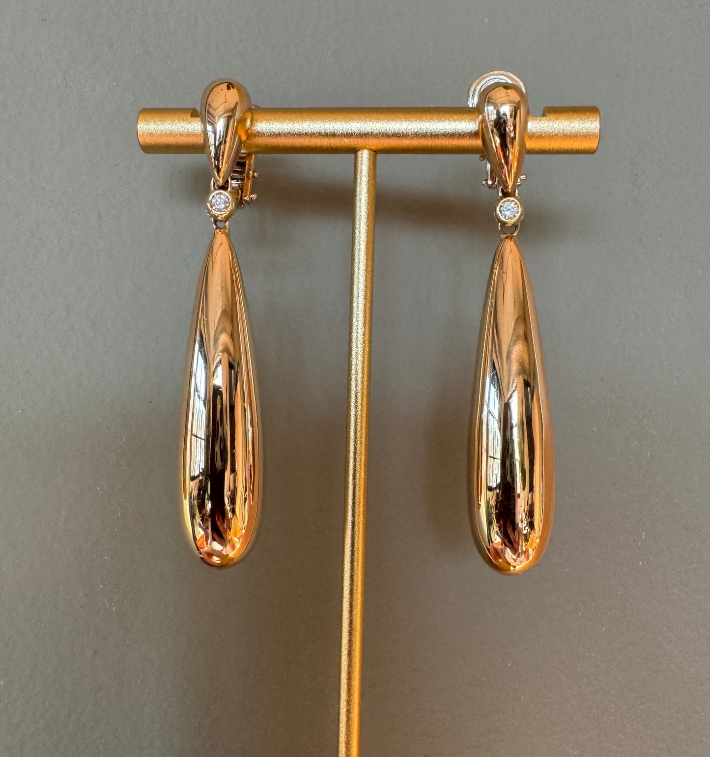 Rose Gold & Diamond Drop Earrings